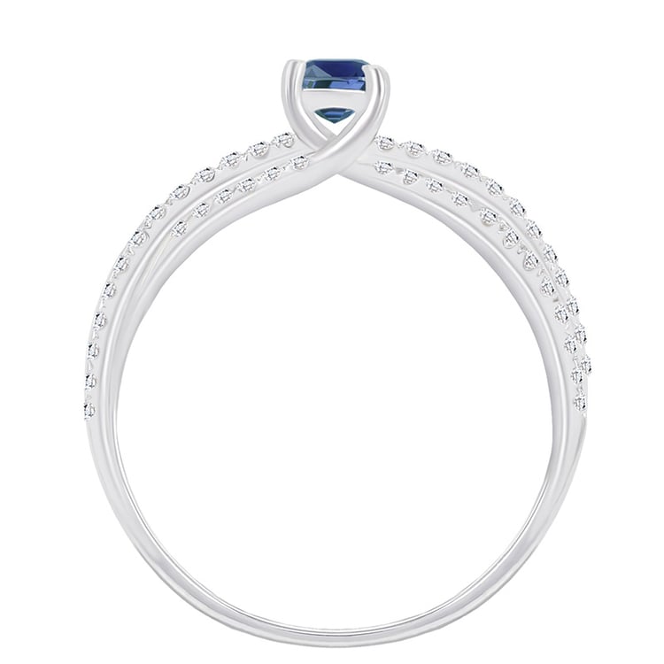 Modrý diamant v prstenu ze zlata 11328