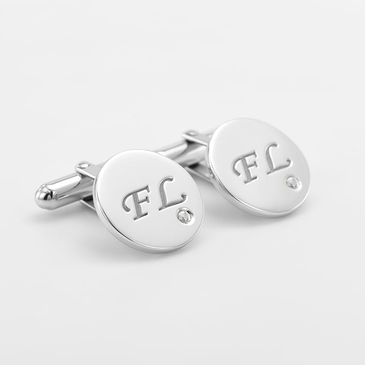 Stříbrné manžetové knoflíčky s diamanty 69798