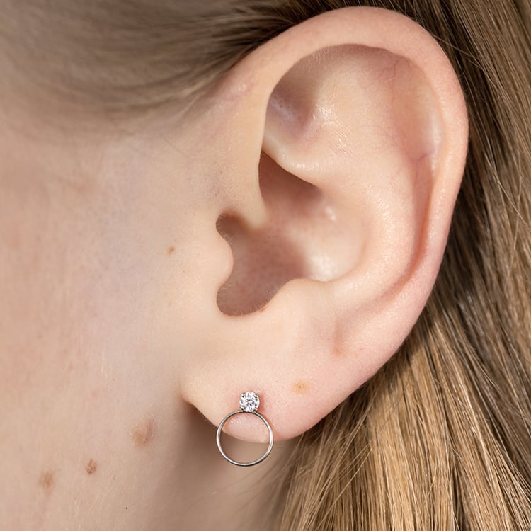 Zlaté náušnice se zirkony v minimalistickém stylu Milla 119828