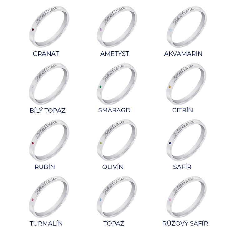 Prsteny s gravírem a drahokamem 65513