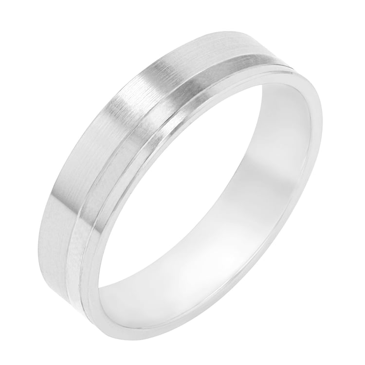 Pánský snubní prsten z bílého zlata 78842