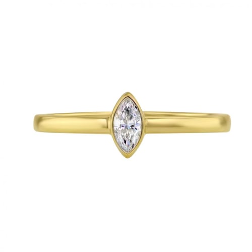 Zlatý zásnubní set prstenů s marquise certifikovaným diamantem Eliwa
