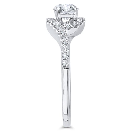 Elegantní zásnubní prsten s moissanitem a lab-grown diamanty Elaina