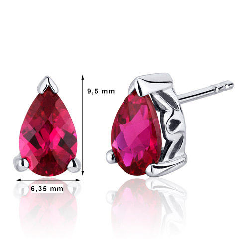 Rubínové stříbrné náušnice 3489