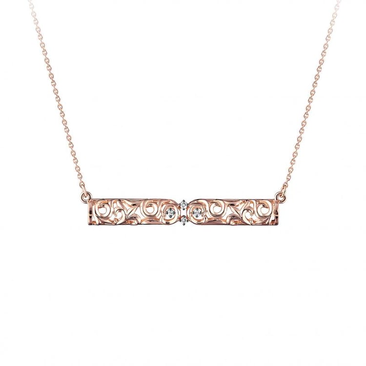 Zlatý vintage náhrdelník s diamanty