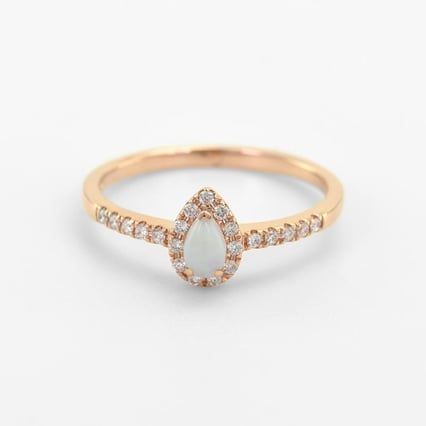 Zlatý prsten s opálem a diamanty Kezia