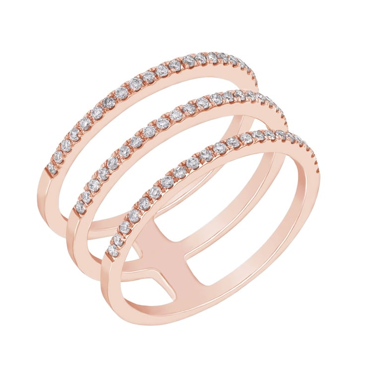 Trojitý zlatý prsten s diamanty 50222