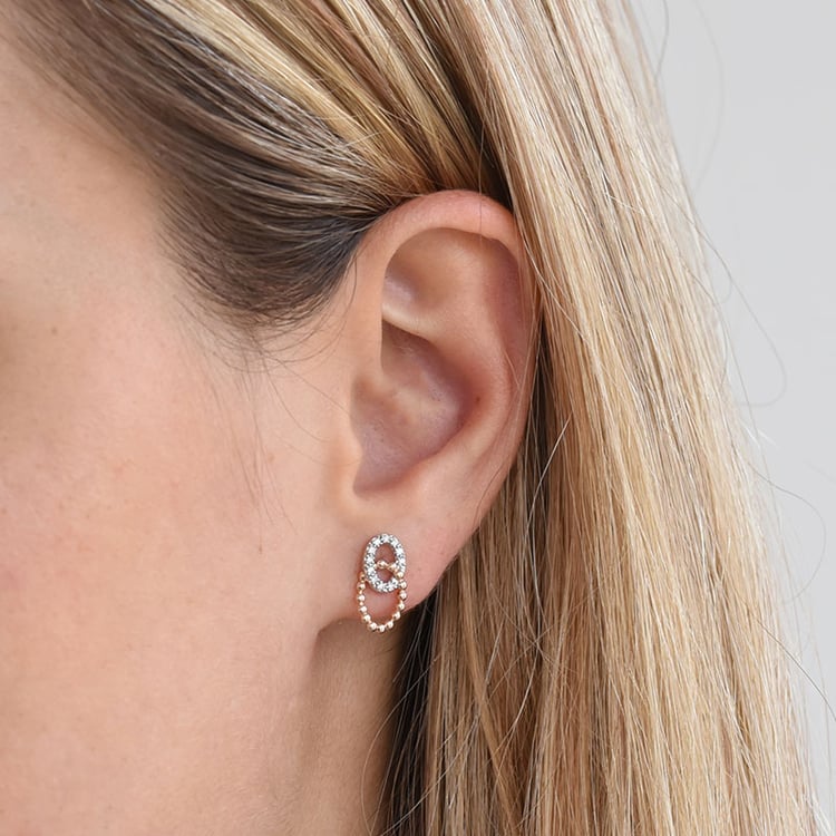 Náušnice s diamanty z kombinovaného zlata 85734