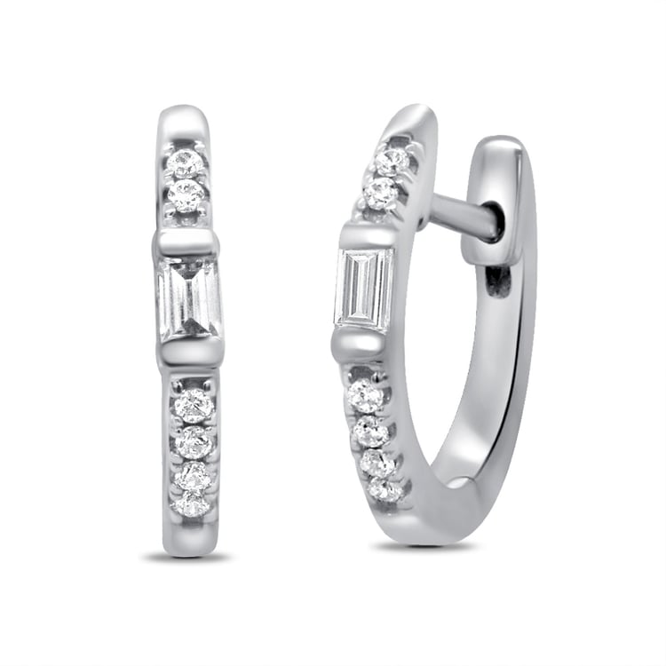 Stříbrné kruhové náušnice s lab-grown diamanty Agni