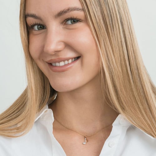 Zlatý přívěsek s lab-grown diamantem ve tvaru noty Bety