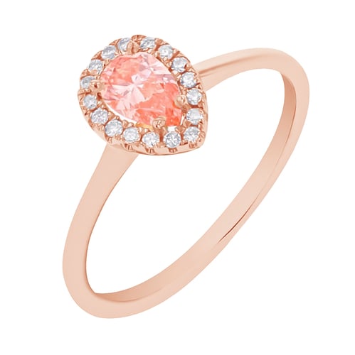 Zásnubní prsten s certifikovaným fancy pink lab-grown diamantem Simone