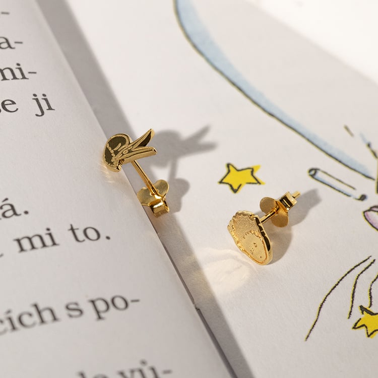 Stříbrné náušnice Malý princ a liška 138046