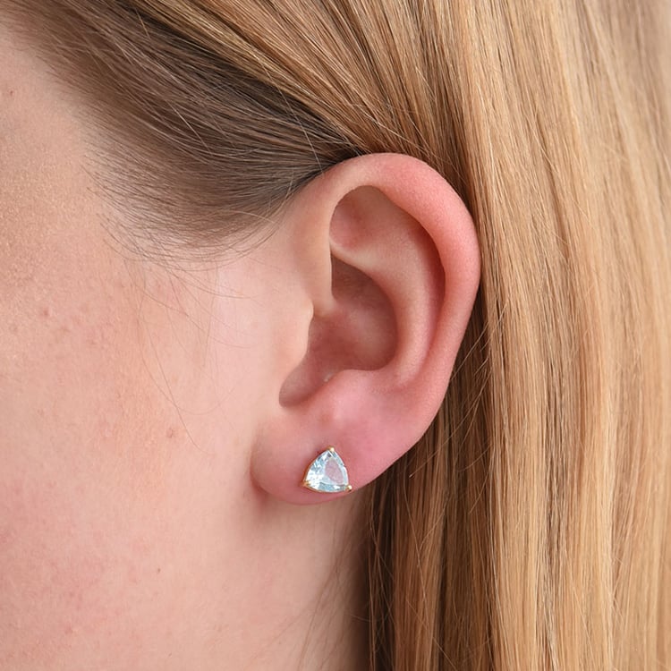 Pozlacené náušnice s nebesky modrými topazy 78713