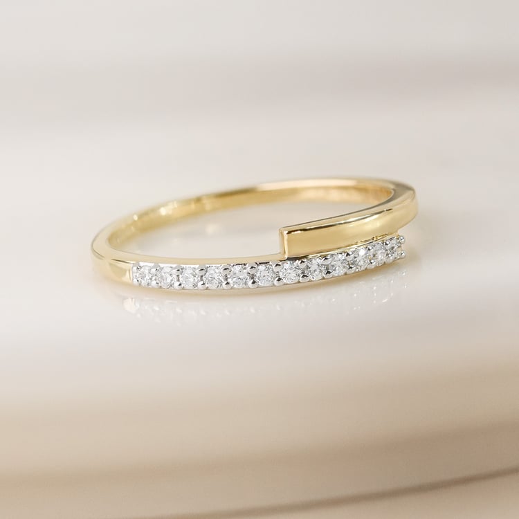 Zlatý prsten s lab-grown diamanty Miley 162575