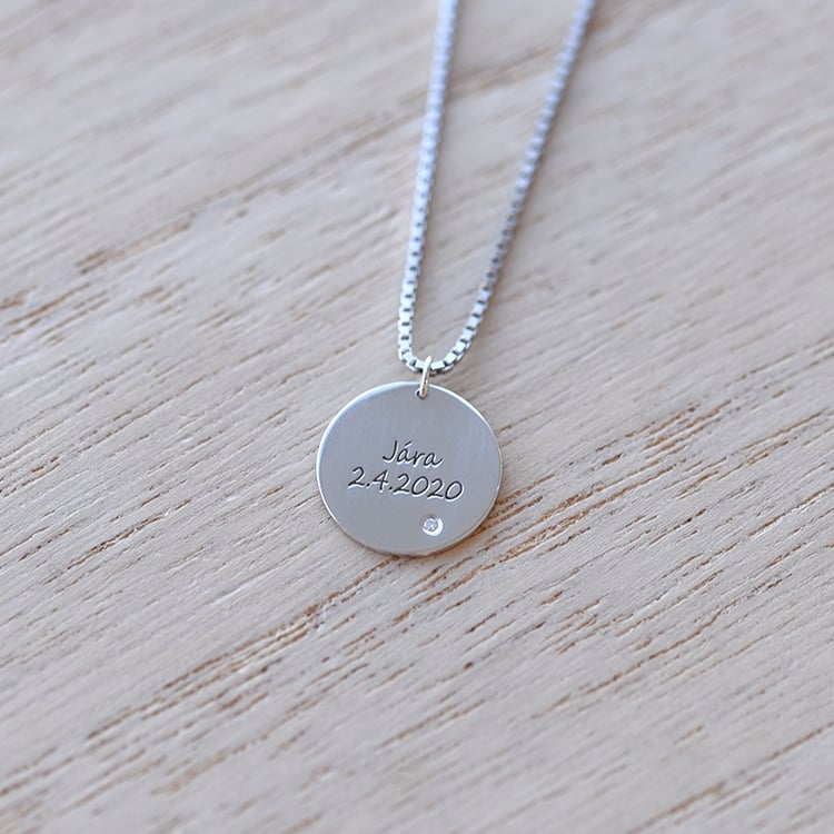 Přívěsek s diamantem a s gravírem dle vaší volby 62229