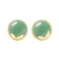 Zlaté náušnice s cabochon avanturíny Erica