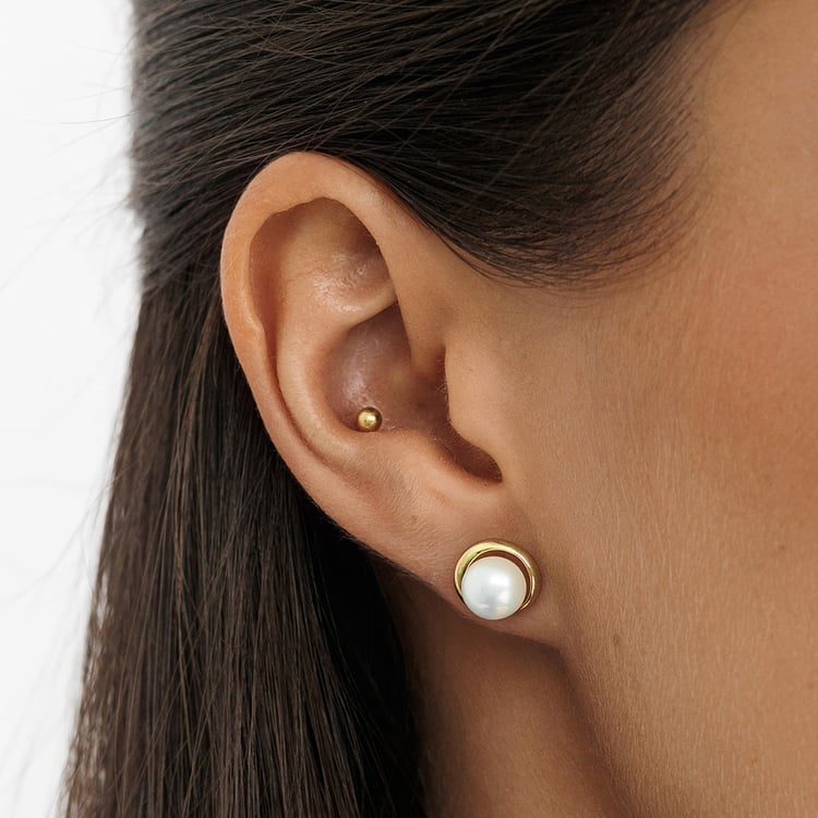 Stříbrné perlové náušnice 158400