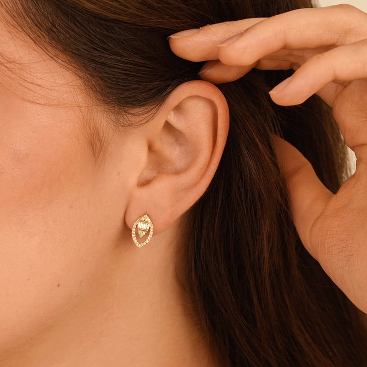 Stříbrné náušnice mandlového tvaru s lab-grown diamanty Birgit 161829