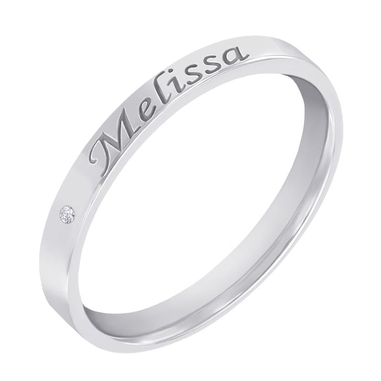 Zlatý prsten s gravírem a diamantem