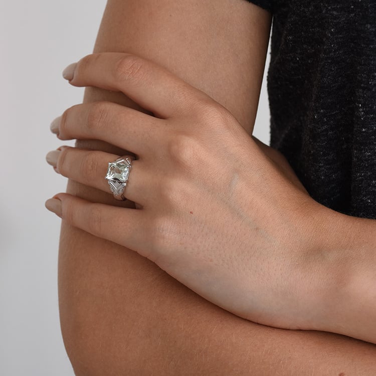 Ametystový stříbrný prsten 71662