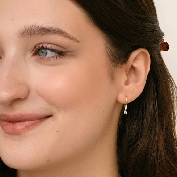 Zlaté visací náušnice s přírodními diamanty 158778