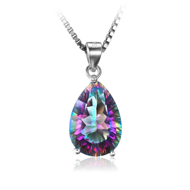 Náhrdelník ze stříbra s duhovým quartzem Sven