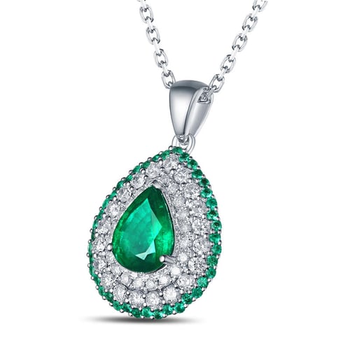 Přívěsek plný smaragdů a diamantů Sandiah