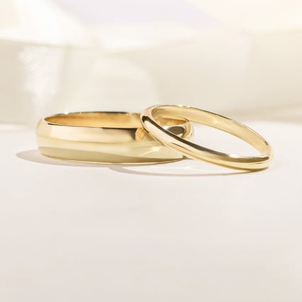 Půlkulaté snubní prsteny ze zlata Ebie