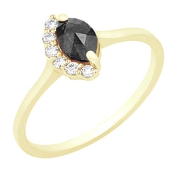 Zásnubní prsten s marquise salt and pepper diamantem Susi