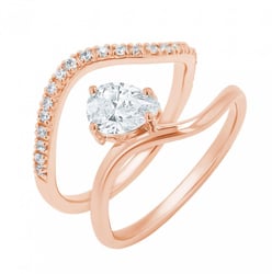 Romantický zásnubní set atypických prstýnků s diamanty Darya