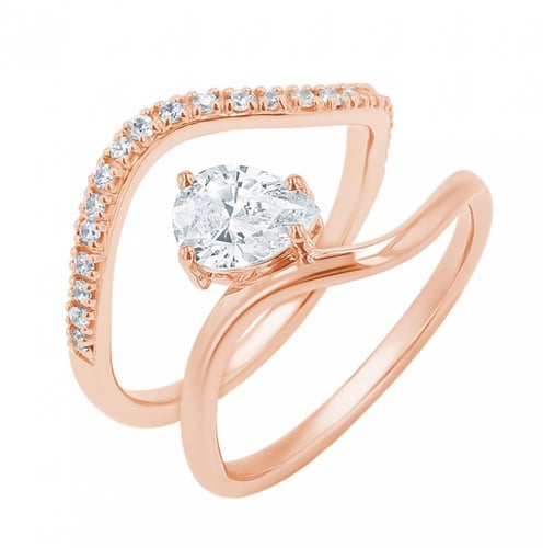 Romantický zásnubní set atypických prstýnků s diamanty Darya