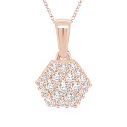 Přívěsek ve tvaru hexagonu s lab-grown diamanty Aliki