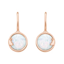 Zlaté dětské náušnice s bílými opály Yona