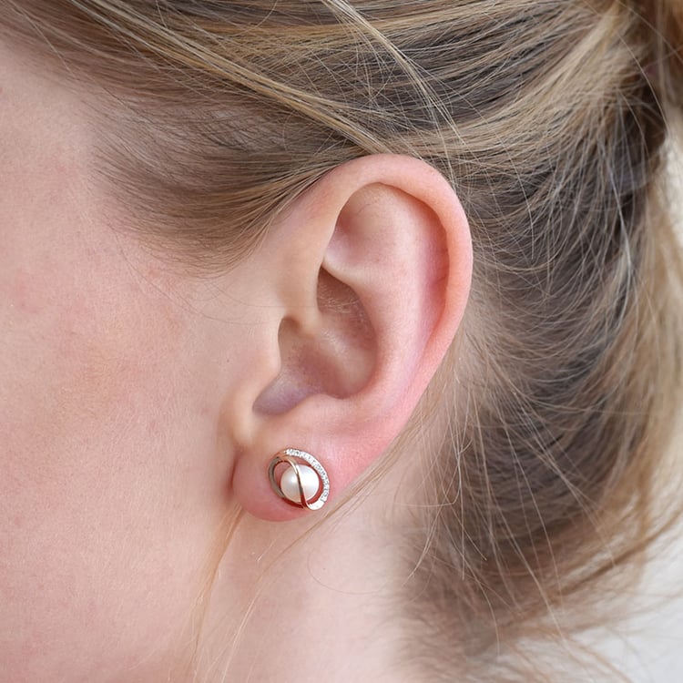 perlové náušnice s diamanty 86929