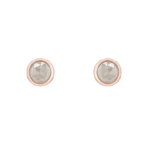 Minimalistické bezel náušnice se salt and pepper diamanty Tofine