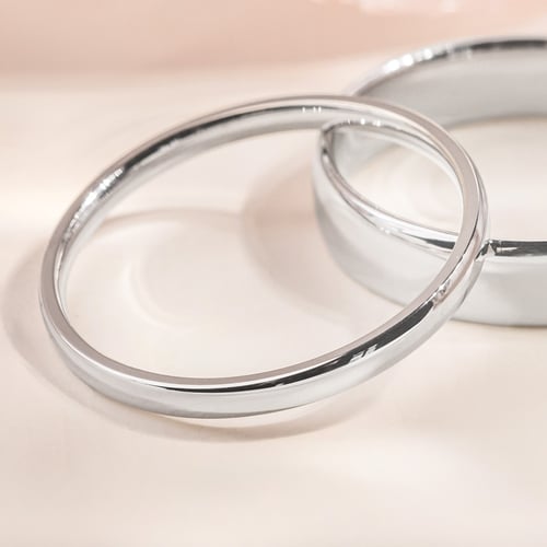 Ploché snubní prsteny z platiny Ilah