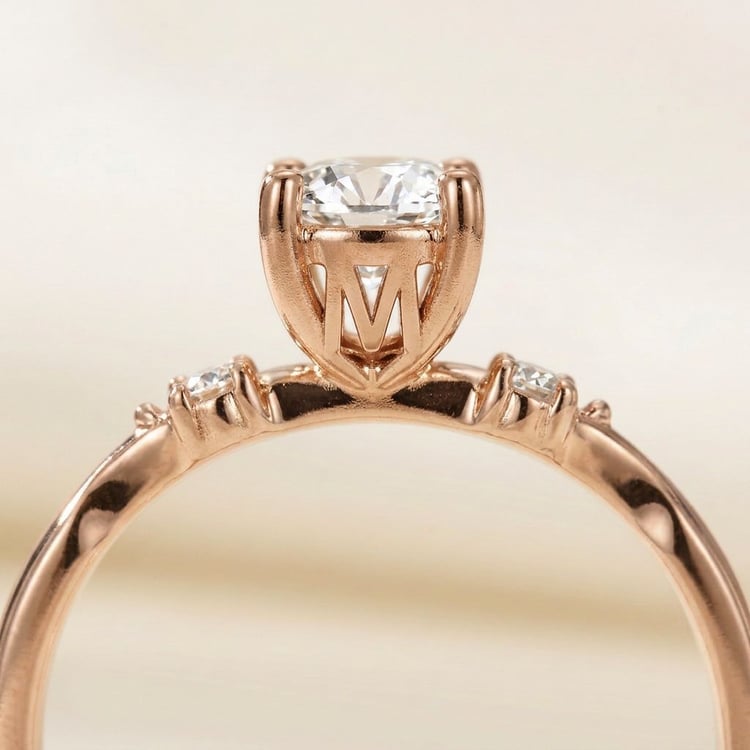 Zásnubní prsten s výběrem písmene a lab-grown diamanty Mileva 167556