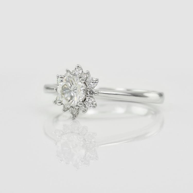 Zlatý prsten s moissanitem 66032