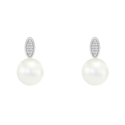 Perlové náušnice s diamanty ze zlata Holis