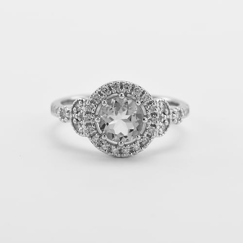 Zásnubní halo prsten s moissanitem a lab-grown diamanty Varana