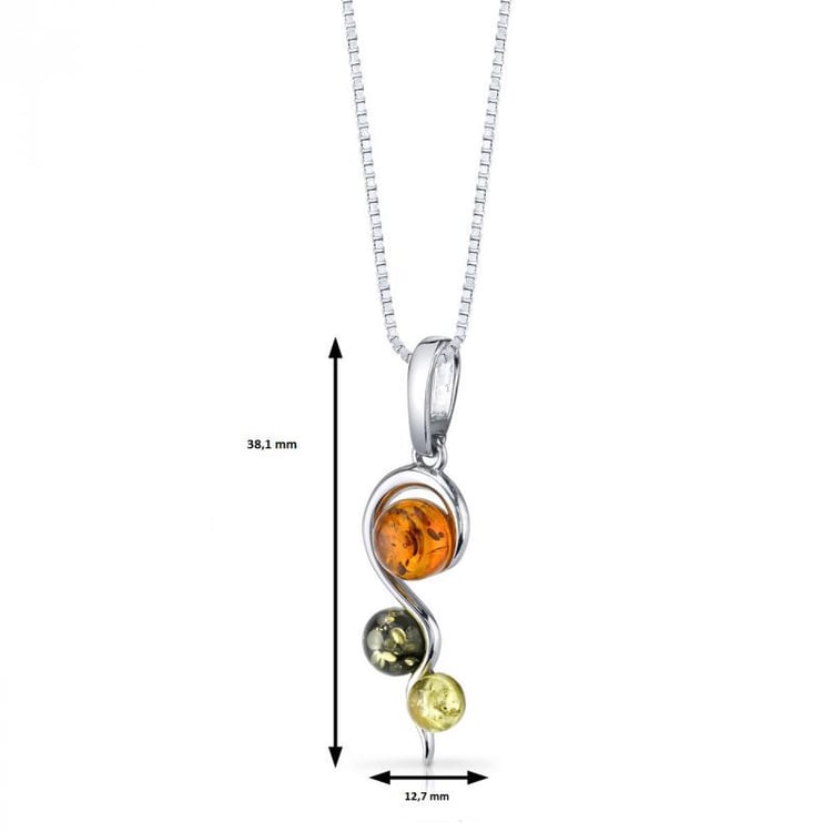 Náhrdelník s jantary ze stříbra Artina 7310