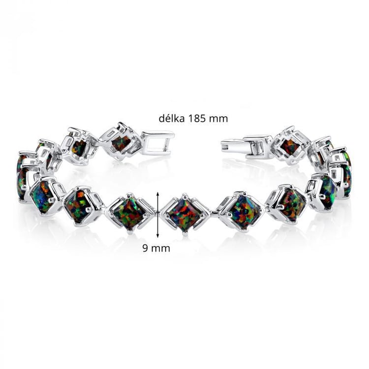 stříbrný náramek s opály Kahlika 6304