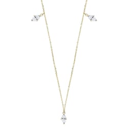 Zlatý náhrdelník s bílým topazem Rosalva