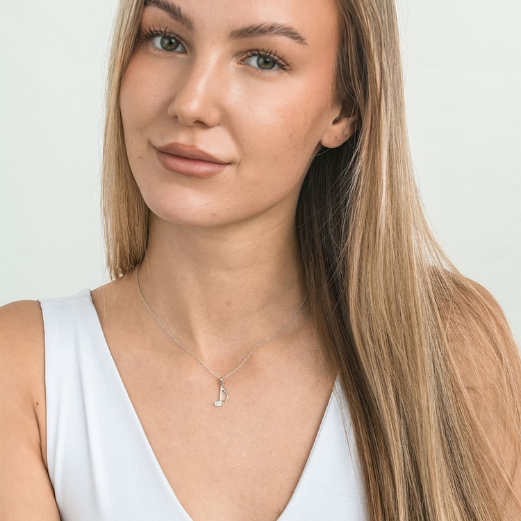 Zlatý přívěsek s lab-grown diamantem ve tvaru noty 163704