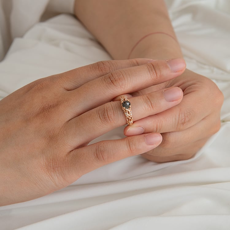 Vintage zásnubní prsten se salt and pepper diamantem Chantal 121304