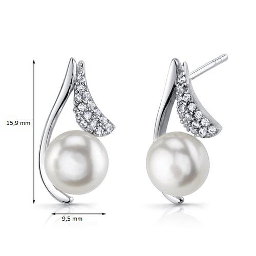 Stříbrné perlové náušnice 11202
