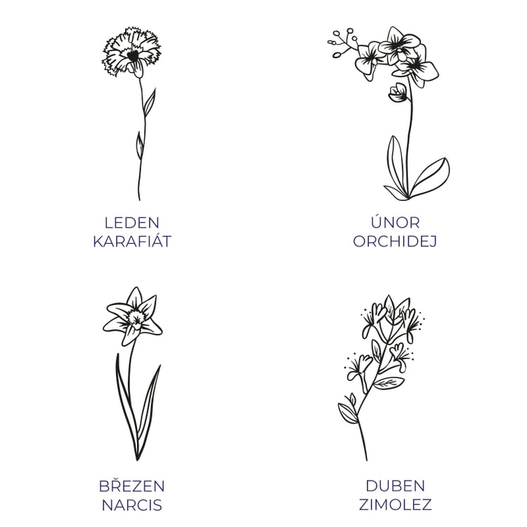 Oválný prsten s gravírem květiny Agatha 101202