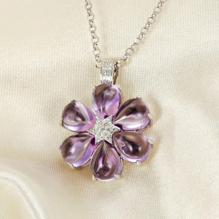 Zlatý náhrdelník s ametysty 5288