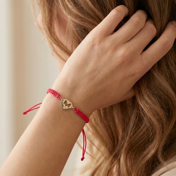 Šňůrkový náramek s písmenem a diamantem Lara 168314