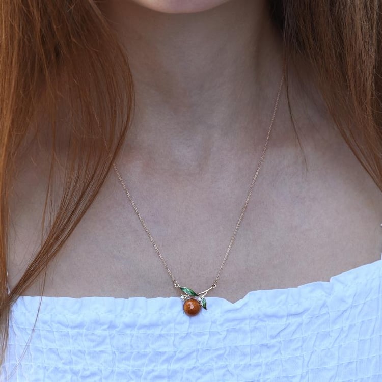 Diamantový náhrdelník s pomerančem 45789